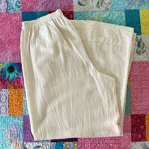 Soft Surroundings Lightweight Wide-Leg Pants - Large / Off-White